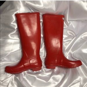 Hunter original gloss tall red rain boots sz 9